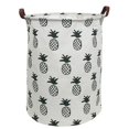 thumbnail image 2 of Howarmer Large Laundry Hamper, Round Waterproof Laundry Baskets with Handles, Collapsible Canvas Basket for s Room, Organizer, Hamper, Clothes Hamper, Black Pineapple, 2 of 8