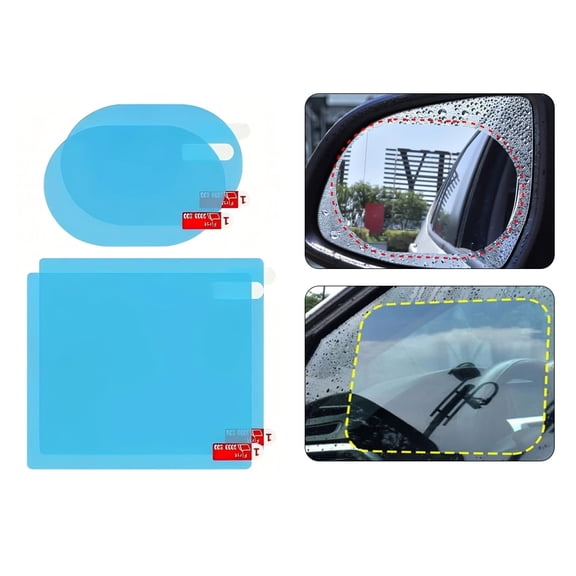 4 Pcs Car Rearview Mirror Waterproof Film Set, Nano Coating Rain Fog Protection for Side Windows