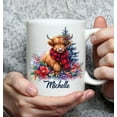 thumbnail image 2 of Personalized Highland Cow Mug Christmas, Birthday Gifts For Cow Lovers Custom Name 11oz, 15 oz White Ceramic Coffee Tea Mug, 2 of 8