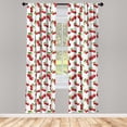 thumbnail image 3 of Ambesonne Fruit Curtains, Cherry Fruit Pattern, Pair of 28"x95", White Vermilion Green, 3 of 5