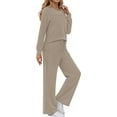 thumbnail image 3 of Fantaslook Two Piece Sets for Women Fall Travel Vacation Outfits Pleated Long Sleeve Lounge Sets Wide Leg Pants, 3 of 9