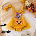 thumbnail image 5 of Douhoow Baby Girls Pumpkin Romper Sleeveless Tutu Turkey Jumpsuits Infant Halloween Bodysuit with Headband, 5 of 9