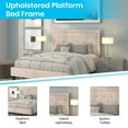 thumbnail image 3 of Flash Furniture Roxbury Queen Size Tufted Upholstered Platform Bed in Beige Fabric with 10 Inch CertiPUR-US Certified Pocket Spring Mattress, 3 of 10