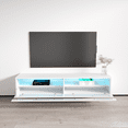 thumbnail image 4 of Fly Type-35 Floating TV Stand for TVs up to 70", Modern High Gloss 63" Entertainment Center, Wall Mounted TV Media Console with Storage Cabinets and LED Lights, 4 of 5
