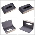 thumbnail image 3 of AuMoHall Black with Beige Tissue Box Cover PU Leather Rectangular Tissue Holder for Home Car Office Decor (NO Paper Towel), 3 of 7