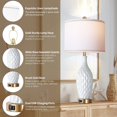SparkGlowy 27inch Tall Table Lamp Set of 2, 3way Dimmable Touch Control Gold Bedside Lamps with