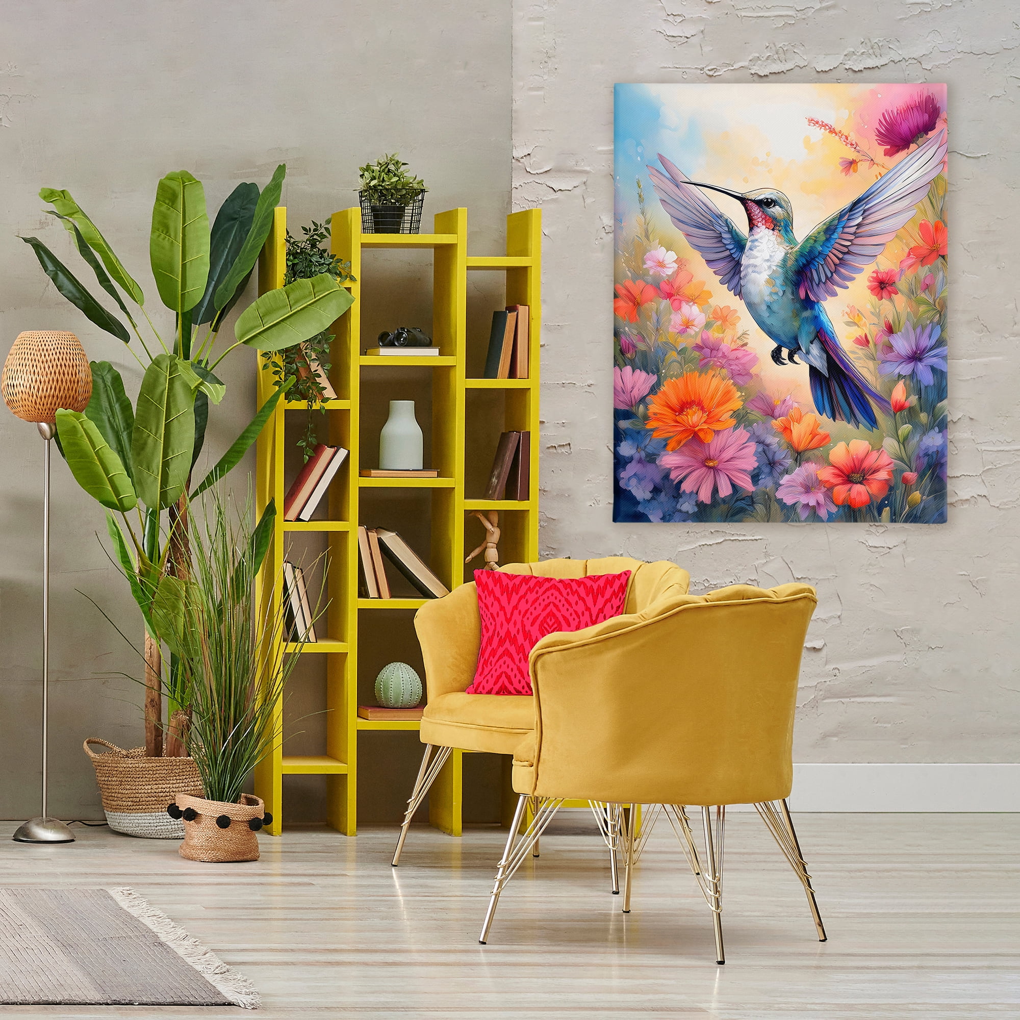 Stupell Industries Colorful Hummingbird in Bloom Canvas Wall Art, design by Creative Studio