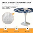 thumbnail image 6 of White Octopus Elastic Fitted Round Table Cover Coral Shell Waterproof Outdoor Tablecloth for Holiday Party, Picnic, Patio & Dining Fits Tables Up to 55"-60", 6 of 8
