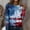 002Blue, variant on Patriotic American Flag Women's T-Shirt, Round Neck 4th Of July Patriotic Tee Top Long Sleeve USA Independence Day Graphic for Women Dressy T-Shirts Khaki XL