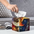 thumbnail image 6 of KLL Geometric American Bald Eagle Print Tissue Box Cover,Leather Tissue Holder Square Facial Tissue Case Facial Paper Organizer Dispenser for Bathroom, Vanity Countertop, 6 of 7