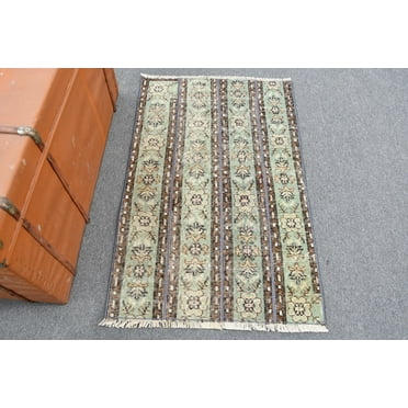 Turkish Rug, Vintage Rug, Small Rug, Antique Rug, 28x45 inches Green Rug, Anatolian Little Rug, Wool Bedroom Rugs, 11534