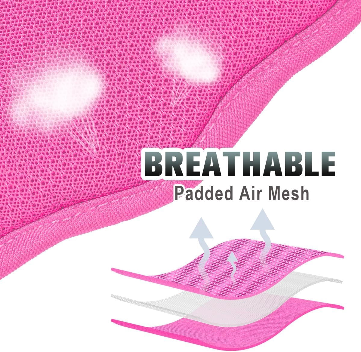 No Pull Dog Harness Large Reflective Dog Harness with Front Clip and Easy Control Handle for Walking Training Running with ID tag Pocket(Pink,L)