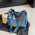 thumbnail image 6 of Star Denim Shoulder Bag Multi Pocket Tote Bag Trendy Crossbody Bag Retro Hobo Bag Large Capacity Messenger Bag for, 6 of 9