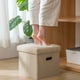 thumbnail image 4 of Reposabebés plegables de 12 pulgadas con almacenamiento - Taburete plegable tipo cubo para salón, dormitorio y residencia | Asientos y reposapiés multifuncionales, 4 of 5
