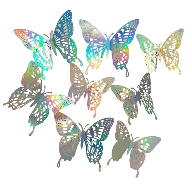 Transemion Glitter And Exquisite Stickers For Amazing Home Decor With Butterflies Various LK12 Colorful 1Set