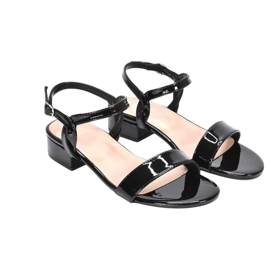 XY London Womens Moana Patent Low Block Heel Sandals
