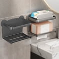 thumbnail image 1 of Fiudx Portarrollos de Papel Higiénico de Pie, Diseño Inoxidable, Elegante Acabado Gris, Base Estable con Soporte para Teléfono, Fácil Instalación, Organizador para Baño, Tamaño 21 X 13 X 11 Cm, 1 of 7