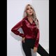 thumbnail image 4 of Blusas de Satén para Mujer, Informales, de Larga, con Botones, Elegantes, para Trabajo y Negocios Vino Tinto XL, 4 of 9