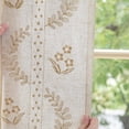 thumbnail image 3 of Floral Linen Blend Curtains 84 Inch Embroidered Drapes for Bedroom Living Room Set 2 Panels, 3 of 8