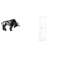 thumbnail image 1 of Adorno de escultura de toro de resina moderna y mesa auxiliar de acrílico transparente para escritorio de entrada de oficina, estante pequeño, fácil d, 1 of 8
