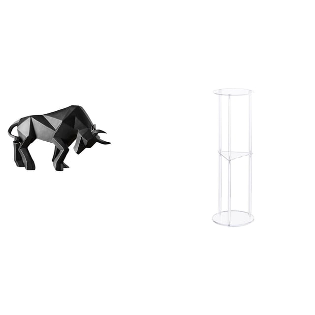 Adorno de escultura de toro de resina moderna y mesa auxiliar de acrílico transparente para escritorio de entrada de oficina, estante pequeño, fácil d