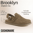 thumbnail image 6 of Cushionaire Women's Brooklyn Genuine Suede Clogs - Adjustable Slingback Clog Sandal with Buckle, Memory Foam Cushioning, Wide Widths Available, 6 of 24