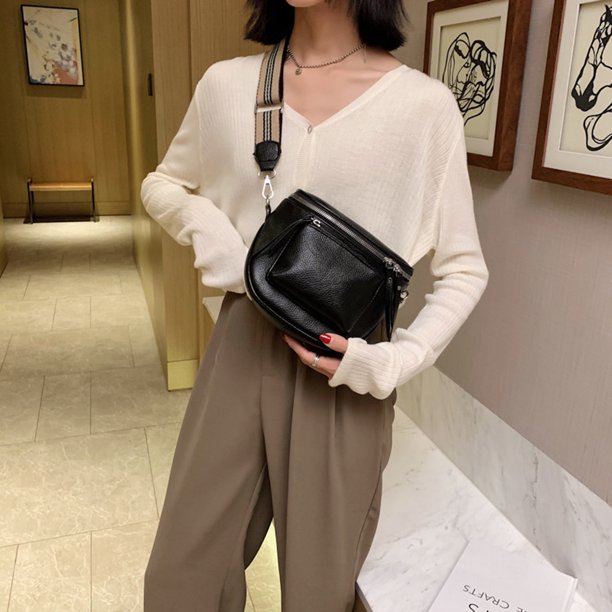 Bolso cruzado informal de cuero PU para mujer bandolera de hombro Likrtyny de Color liso