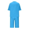 thumbnail image 6 of 2 Piece Sets for Women Summer Shorts Oversized Short Sleeve and Bermuda Shorts Lounge Sets Matching Outfits Clothing Blue S, 6 of 8