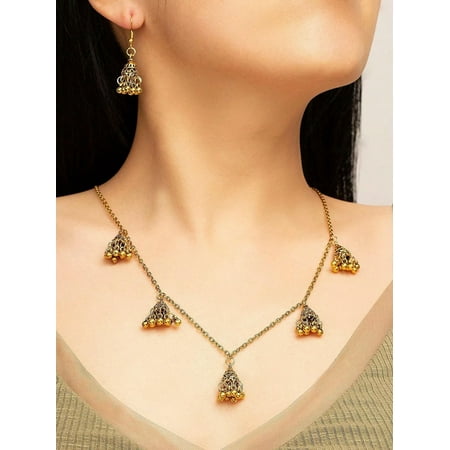 QQTDFG Bell Necklace Set Jewelry Necklace And Earrings Jewelry Set-default