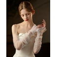 thumbnail image 2 of Zhengup Wedding Sheer Tulle Gloves Long Fingerless Gloves for Women Bridal Mesh Gloves 20s Opera Party Dance Gloves, 2 of 7