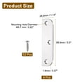 thumbnail image 2 of Uxcell 4 Pack Door Hinge Filler Plates, 3.5 Inch with 5/8 Inch Stainless Steel Door Hinge Shims Doors Hole Cover Plate with Screws, Silver, 2 of 6