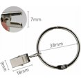 thumbnail image 2 of 20 Piezas de Anillos de Clip de Cortina de Metal que Se Pueden Abrir, Fáciles de Abrir y Cerrar, Diámetro Interior 38 mm, para Cortinas Pesadas y Cortinas Ligeras (Plata), 2 of 5