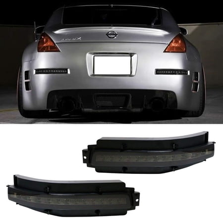 iJDMTOY Smoked Lens All-In-One LED Turn Signal  Backup Reverse & Brake Light Assembly For 2003-2009 Nissan 350Z