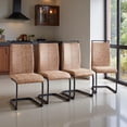 thumbnail image 3 of Tcbosik Dining Chairs Set of 4, Mid Century Modern Dining Room Chair with Metal Legs, Upholstered Kitchen Chair for Home Office Restaurant, Brown, 3 of 9