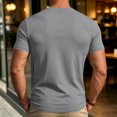 thumbnail image 4 of EANJE Men's T-Shirt Short Sleeve Crew Neck T-Shirt Casual Solid Color Outdoor Running Sports Breathable Tees or Daily Workout Wear Light Gray M, 4 of 7