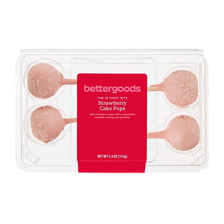 bettergoods Strawberry Cake Pops, 5.4 oz, 4 Count
