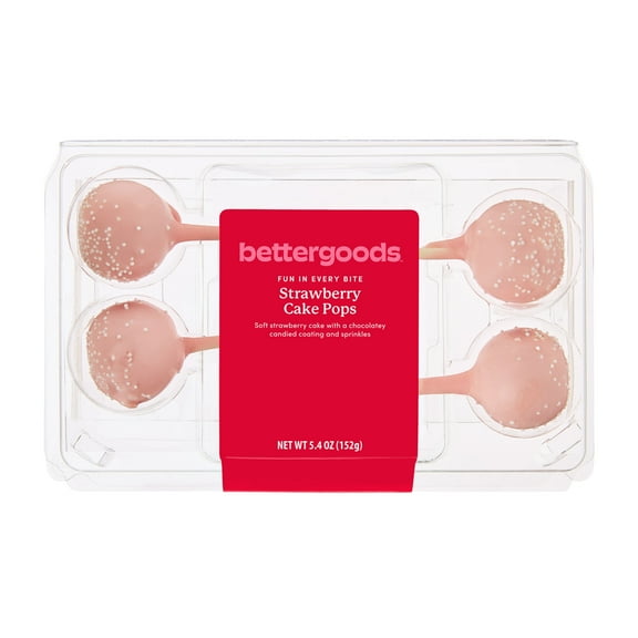 bettergoods Strawberry Cake Pops, 5.4 oz, 4 Count