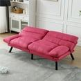 thumbnail image 3 of Memory Foam Futon,Convertible Futon Sofa Bed with Adjustable Armrests,Upholstered Futon Couch Sleeper Sofa for Compact Small Space,Rose Red, 3 of 7