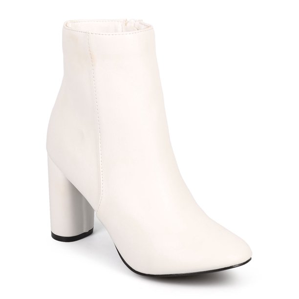 almond toe block heel booties