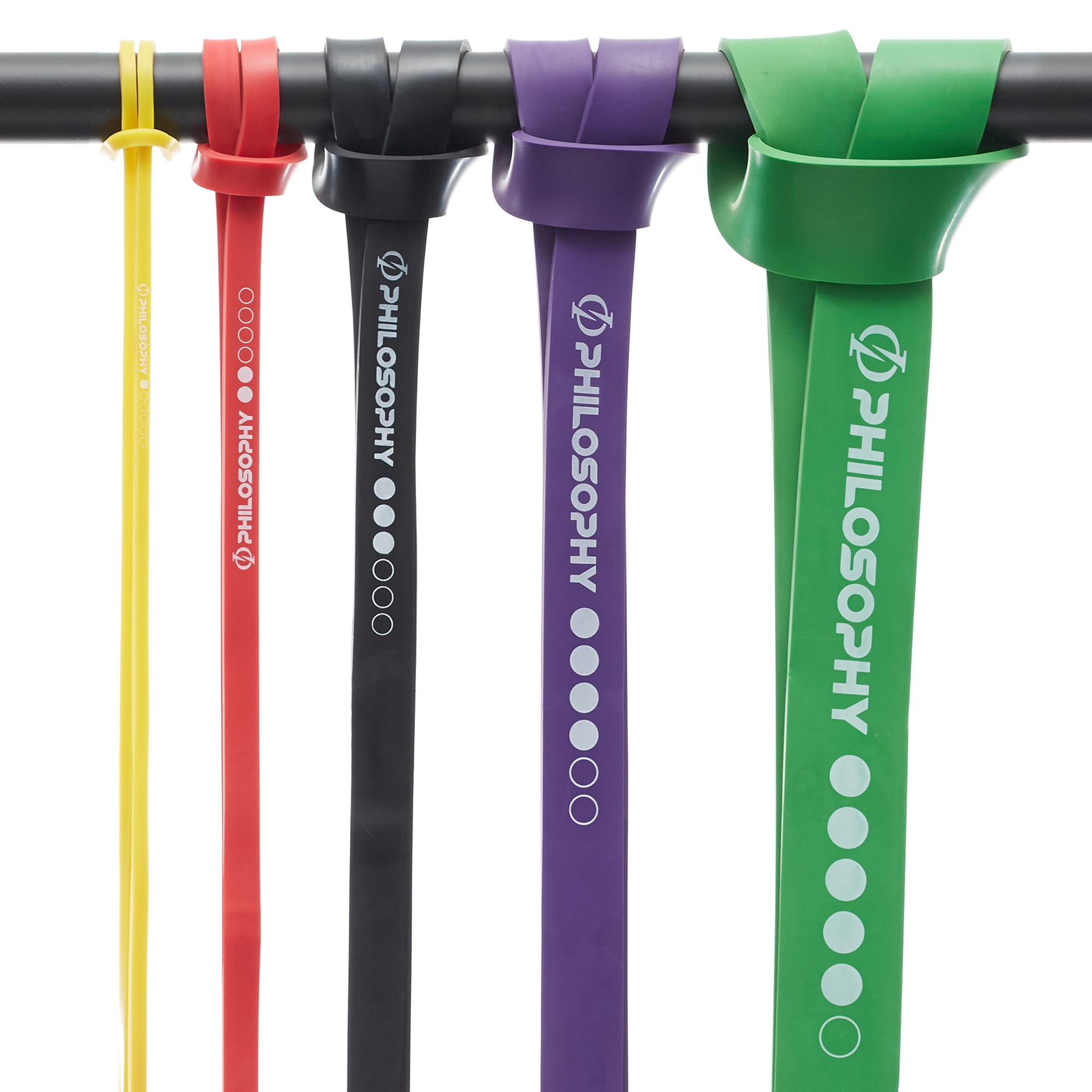 Philosophy Gym - Resistance Band - 5 Piece - Set with Storage Bag