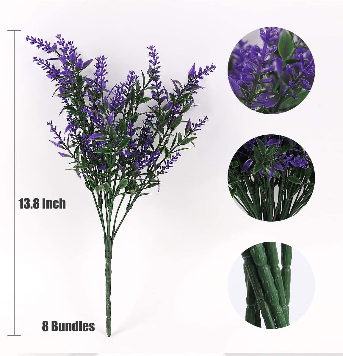 RECUTMS Artificial Flowers Plants Lavender Fake Shrubs Flowers Indoor Outside Hanging Decorations(Purple)
