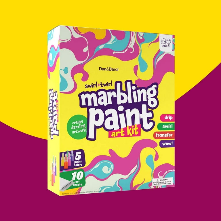 Wovilon Marbling Paint Crafts Kit For Kids - Arts And Crafts For Girls &  Boys - Ideas Art Kits For Kids Age 3-5 4-8 8-12 (Paint On Water) 