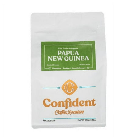 Confident Coffee - Papua New Guinea, Whole Bean Coffee, Medium Roast, 12oz