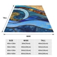 thumbnail image 3 of Pofeuu Stained Glass Ocean Wave Print Ultra-Soft Micro Fleece Blanket,for Bed Or Sofa,All Season Throw Blankets Flannel Blanket-40"x30", 3 of 7