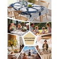 thumbnail image 5 of Navy Blue Coastal Table Cloth, Nautical Summer Rudder Vintage Waterproof Tablecloth for Rectangle Tables, Reusable Washable Fabric Table Cover for Restaurant Kitchen Dining Tables 60"x102", 5 of 6