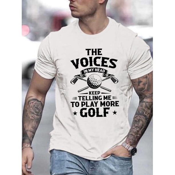Estampado de golf Voices, camisetas de cuello redondo Niche para hombre, camisetas casuales y cómodas para hombre, camisetas de verano, camisetas de ocio