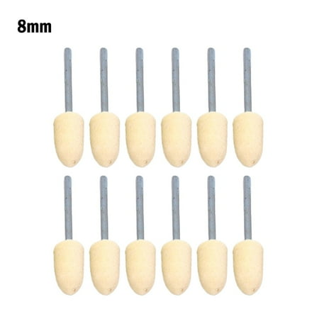 

12Pcs 2.35mm Shank Wool Grinding Head Polishing Burrs Buff Cone Rotary Tools