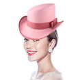 thumbnail image 4 of Vjnyvs Wool Top Hat Unisex Asymmetric Top Hat Victorian Magician Hat Gentlemen Hat Jazz Cap for Men Women Accessory, 4 of 7