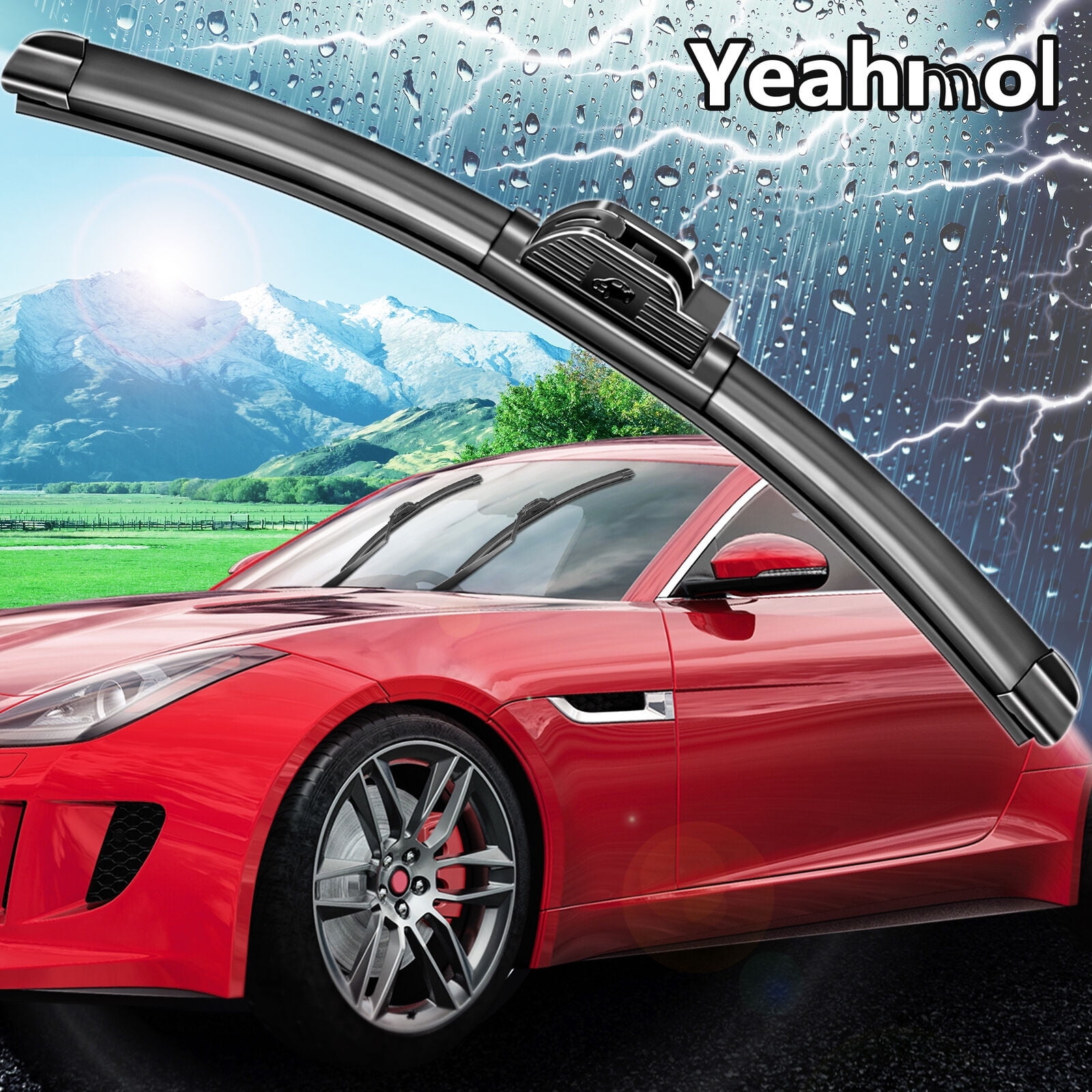 Yeahmol 3PCS Front Rear Windshield Wiper Blades Fit For 2013-2017 Hyundai Elantra GT, 2PCS Front Wiper + 1PC Rear Wiper, Y24D0C1G