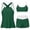 *Green, variant on VBVC Women's 3 Piece High Waisted Tankini Set , Athletic Modest Bathing Suit For Women , Ladies' Color Block Workout Swimwear with Pockets,Army Green,S-2XL